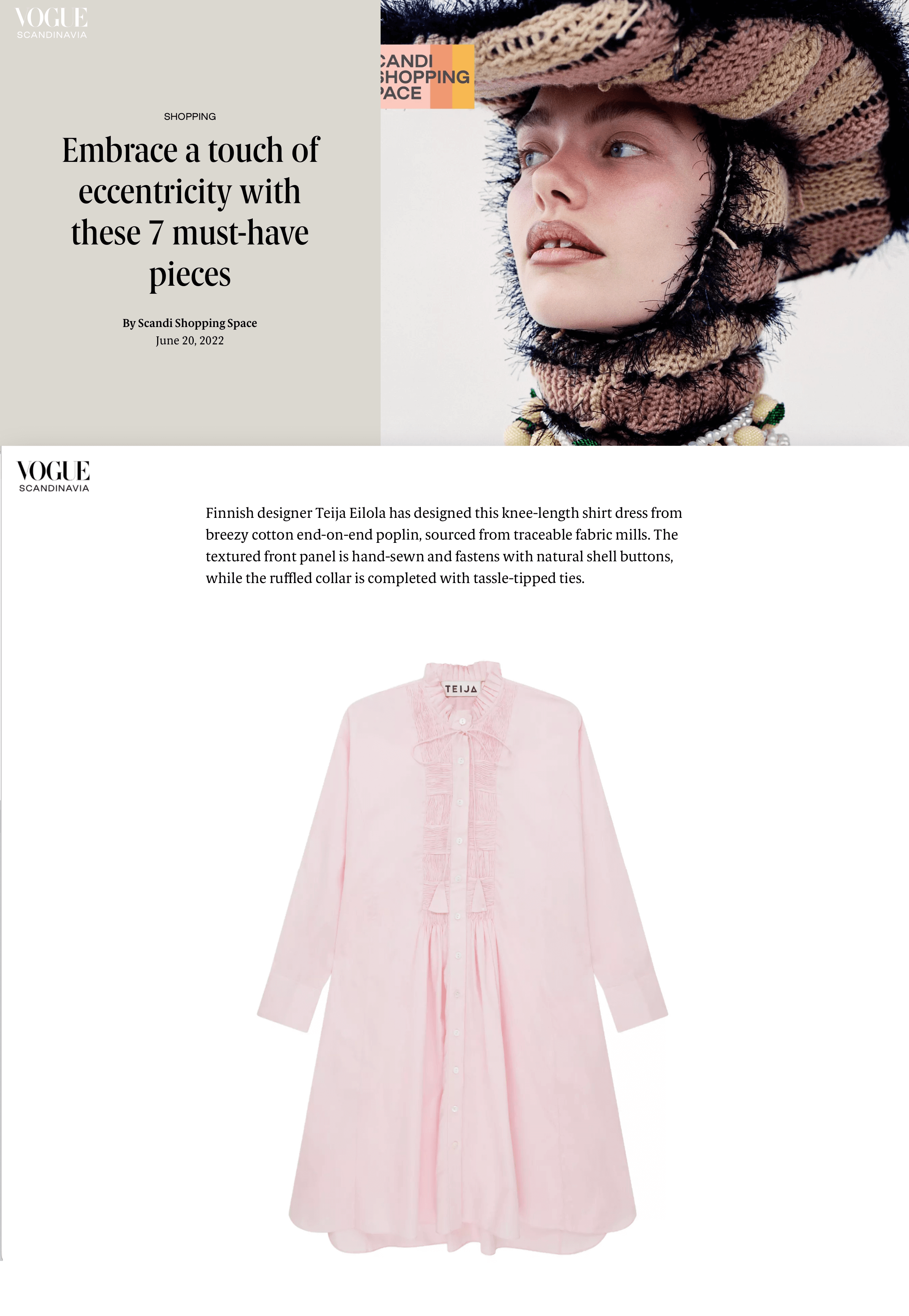 VOGUE Scandinavia Press Release JUne 2022